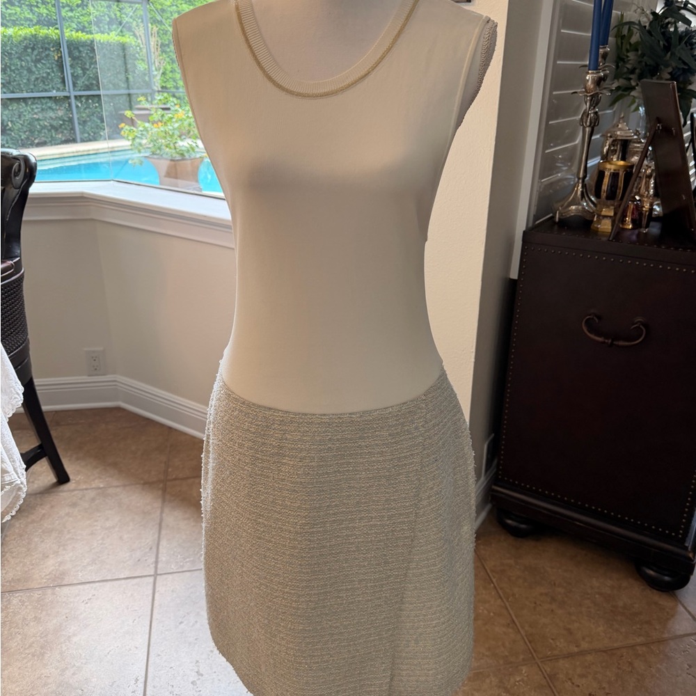 Ted Baker Cream Knit Tweed Midi Dress/